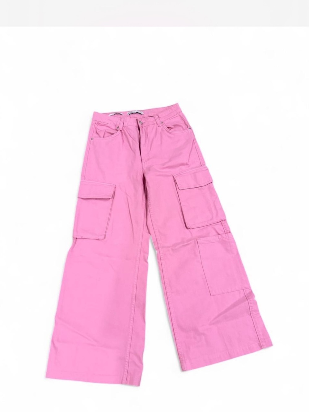 Pink Wide Leg Cargo Pants